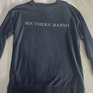 Navy oversized Southern Marsh Crewneck (WORN ONCE)